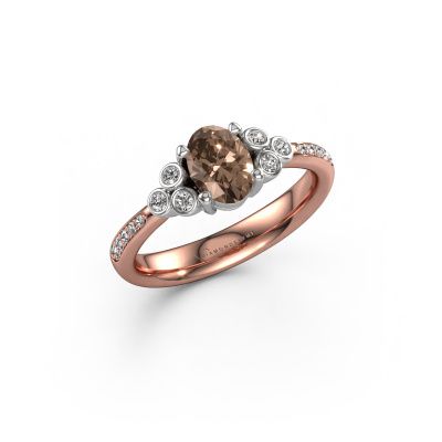 Bague de fiançailles Lucy 2 585 or rose diamant brun 0.869 crt