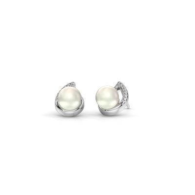 Oorbellen Kaira 585 witgoud witte parel 7 mm