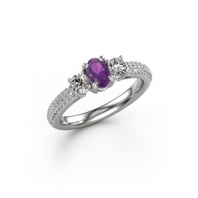 Verlobungsring Marielle OVL 585 Weißgold Amethyst 6.5x4.5 mm
