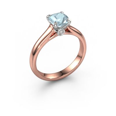 Engagement ring Valorie cus 1 585 rose gold aquamarine 6 mm