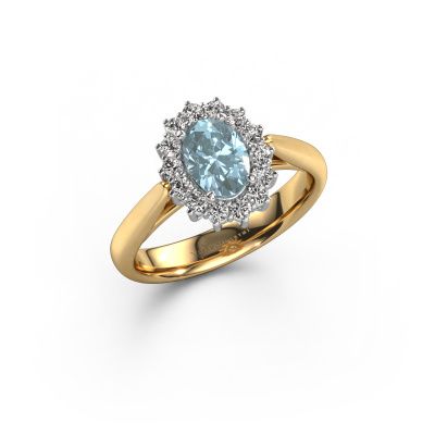 Engagement ring Margien 1 585 gold blue lab grown diamond 7x5 mm