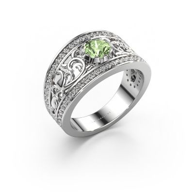 Ring Marilee 950 platinum green lab grown diamond 5 mm