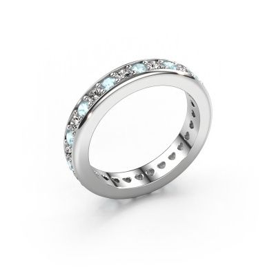 Stackable ring Nienke 585 white gold aquamarine 2.2 mm