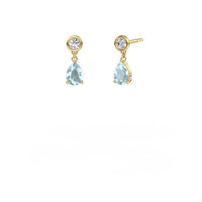 Drop earrings Lacey PER 585 gold aquamarine 7x5 mm