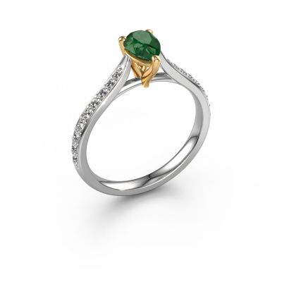 Verlobungsring Mignon PER 2 585 Weißgold Smaragd 6.5x4.5 mm