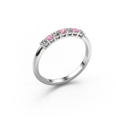 Ring Michelle 7 585 white gold pink sapphire 2 mm