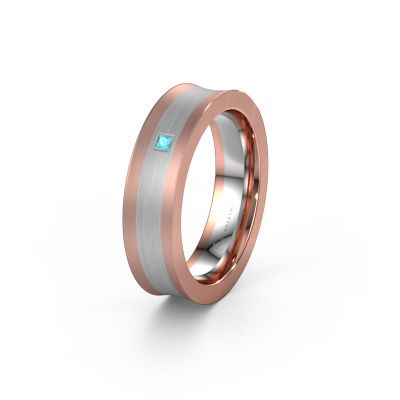 Wedding ring WH2238L2 585 rose gold blue topaz ±0.24x0.09in