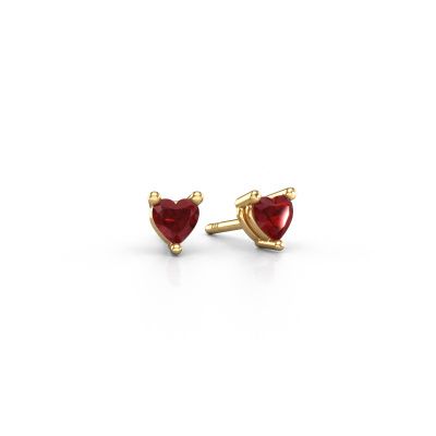 Stud earrings Garnet 585 gold ruby 4 mm
