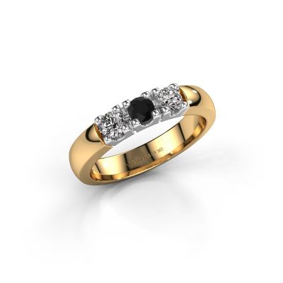 Ring Rianne 3 585 goud zwarte diamant 0.48 crt