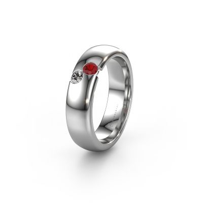 Wedding ring WH1003L26C 950 platinum ruby ±0.24x0.09in