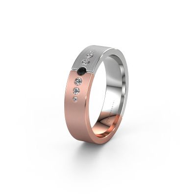 Wedding ring WH1101L15SAM 585 rose gold black diamond ±0.20x0.07 in
