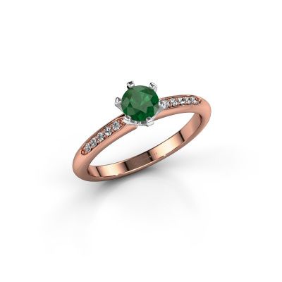 Engagement ring Tiffy 2 585 rose gold emerald 4.7 mm