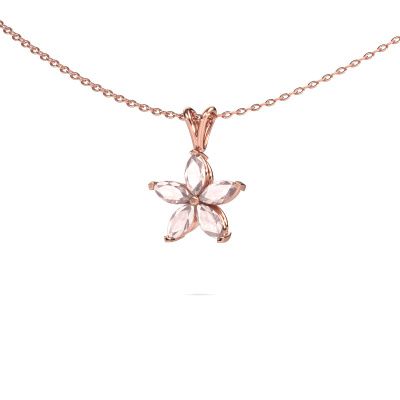 Necklace Sylvana 585 rose gold morganite champagne 5x2.5 mm