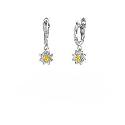 Pendants d'oreilles Camille 2 950 platine saphir jaune 3 mm