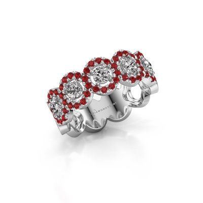 Stackable ring Tanisha 585 white gold ruby 1.2 mm
