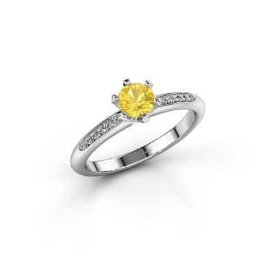 Engagement ring Tiffy 2 950 platinum yellow sapphire 4.7 mm