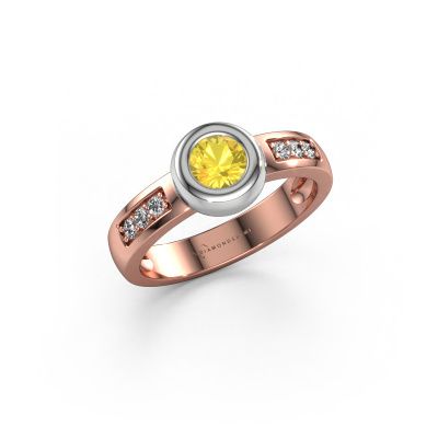 Ring Charlotte Round 585 Roségold Gelb Saphir 4.7 mm
