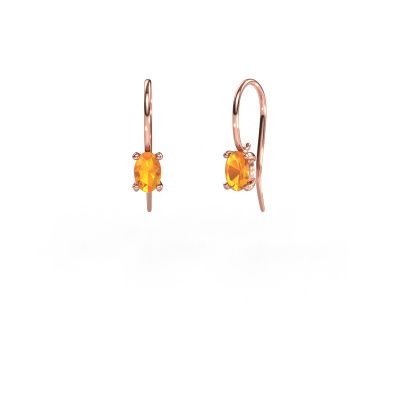 Pendants d'oreilles Cleo OVL 585 or rose citrine 7x5 mm