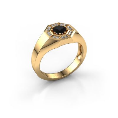 Heren ring Jaap 585 goud zwarte diamant 0.72 crt