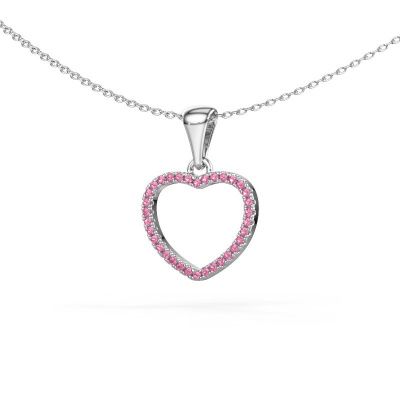 Anhänger Heart 6 950 Platin Pink Saphir 1 mm