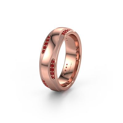 Wedding ring WH2062L26BM 585 rose gold ruby ±6x2 mm