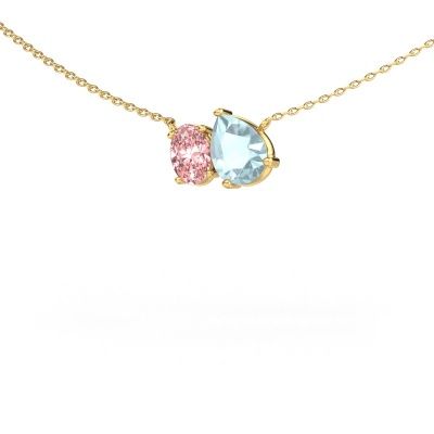 Anhänger Toi et Moi PER OVL 585 Gold Aquamarin 8x6 mm