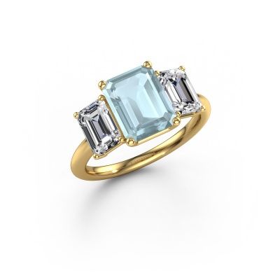 Engagement ring Sandra 585 gold aquamarine 9x7 mm