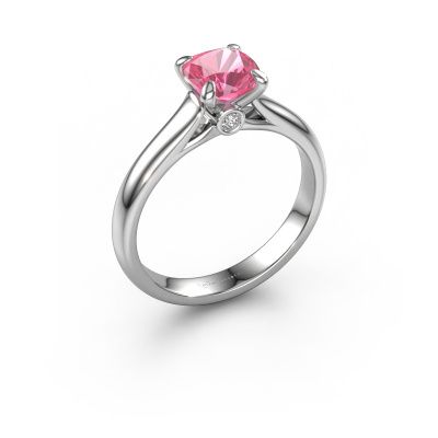 Verlobungsring Valorie cus 1 585 Weißgold Pink Saphir 6 mm