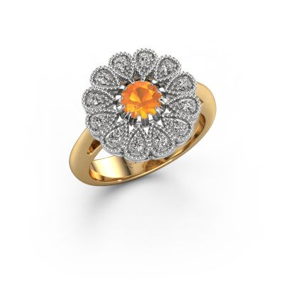 Bague de fiançailles Kaat 585 or jaune citrine 5 mm