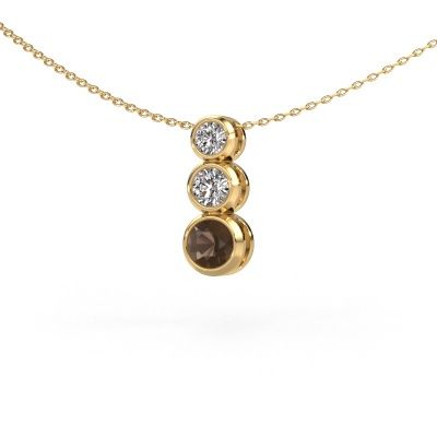 Pendant Linda 585 gold smokey quartz 5 mm