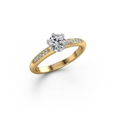 Bague de fiançailles Tiffy 2 585 or jaune diamant synthétique 0.50 crt