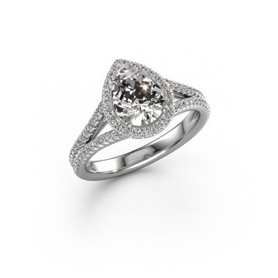 Verlovingsring Verla pear 2 585 witgoud lab-grown diamant 0.99 crt