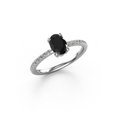 Engagement ring Lynelle 2 585 white gold black diamond 1.05 crt