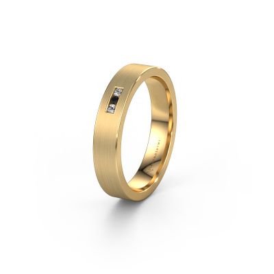 Wedding ring WH0106L14AM 585 gold black diamond ±0.16x0.07 in