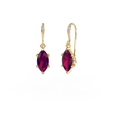 Drop earrings Laurie MRQ 2 585 gold rhodolite 10x5 mm