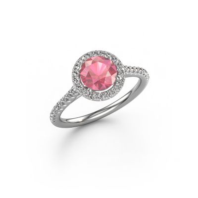 Engagement ring Seline rnd 2 585 white gold tourmaline pink 6.5 mm