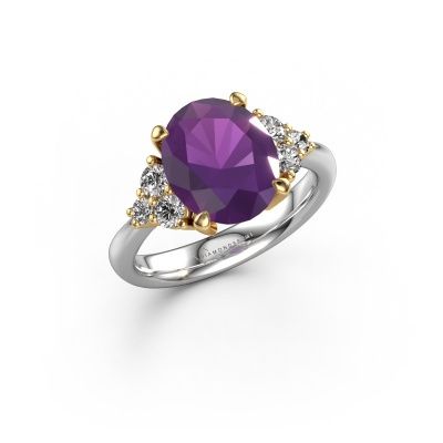 Verlobungsring Aleida OVL 1 585 Weißgold Amethyst 9x7 mm