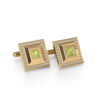 Cufflinks Joris 585 gold peridot 4 mm