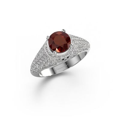 Ring Sharee 585 white gold garnet 6.5 mm