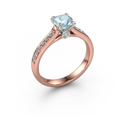 Verlobungsring Valorie cus 2 585 Roségold Aquamarin 5.5 mm