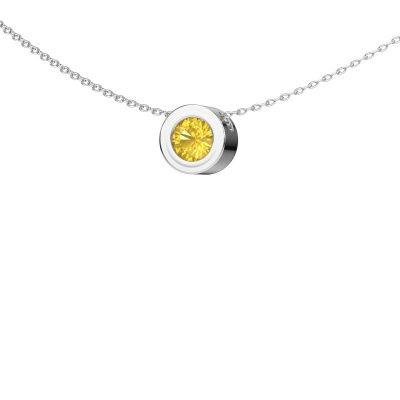 Pendant Ise 585 white gold yellow sapphire 5 mm