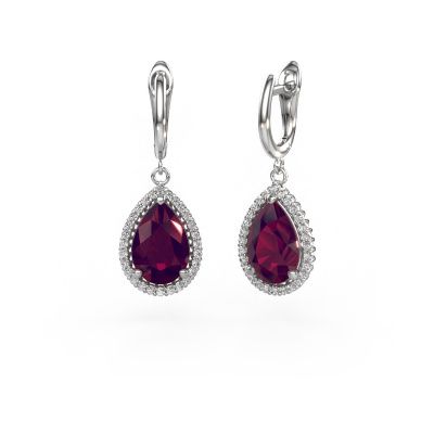 Drop earrings Tilly per 3 950 platinum rhodolite 12x8 mm