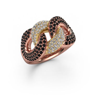 Ring Kylie 3 13mm 585 Roségold Schwarz Diamant 1.371 crt