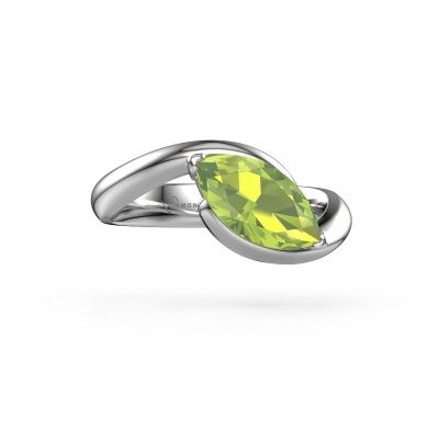 Engagement ring Aida MRQ 585 white gold peridot 11x5.5 mm