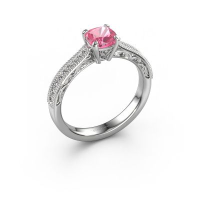 Engagement ring Shonta CUS 950 platinum pink sapphire 5.5 mm