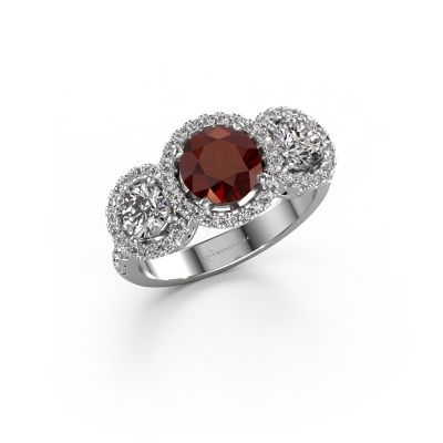 Ring Lacie 585 white gold garnet 6.5 mm