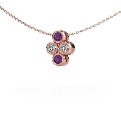 Pendentif Judi 585 or rose améthyste 3.4 mm