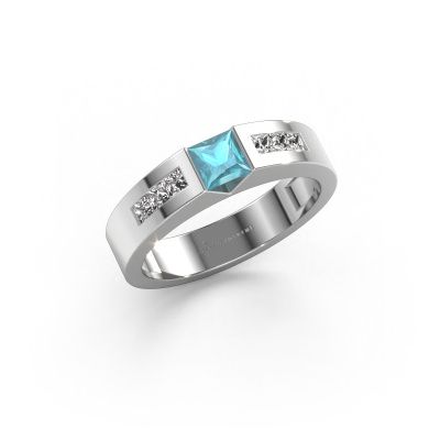 Verlobungsring Arlena 2 950 Platin Blau Topas 4 mm