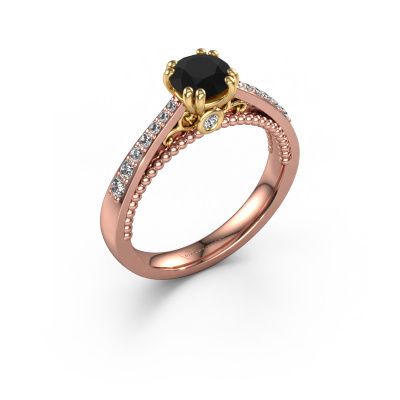 Verlobungsring Rozella 585 Roségold Schwarz Diamant 0.998 crt