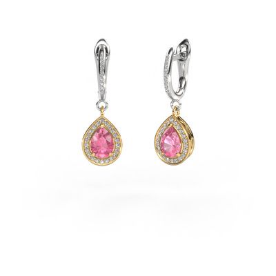 Drop earrings Ginger 2 585 gold pink sapphire 7x5 mm